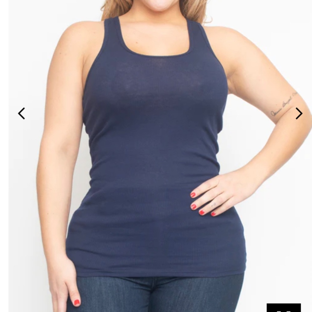 NWOT Plus Size Body Basics Sleeveless Racer Back  Scoop Neck Tank Top Y2K